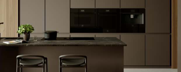 Forno Microonde combinato finitura vetro nero, display TFT