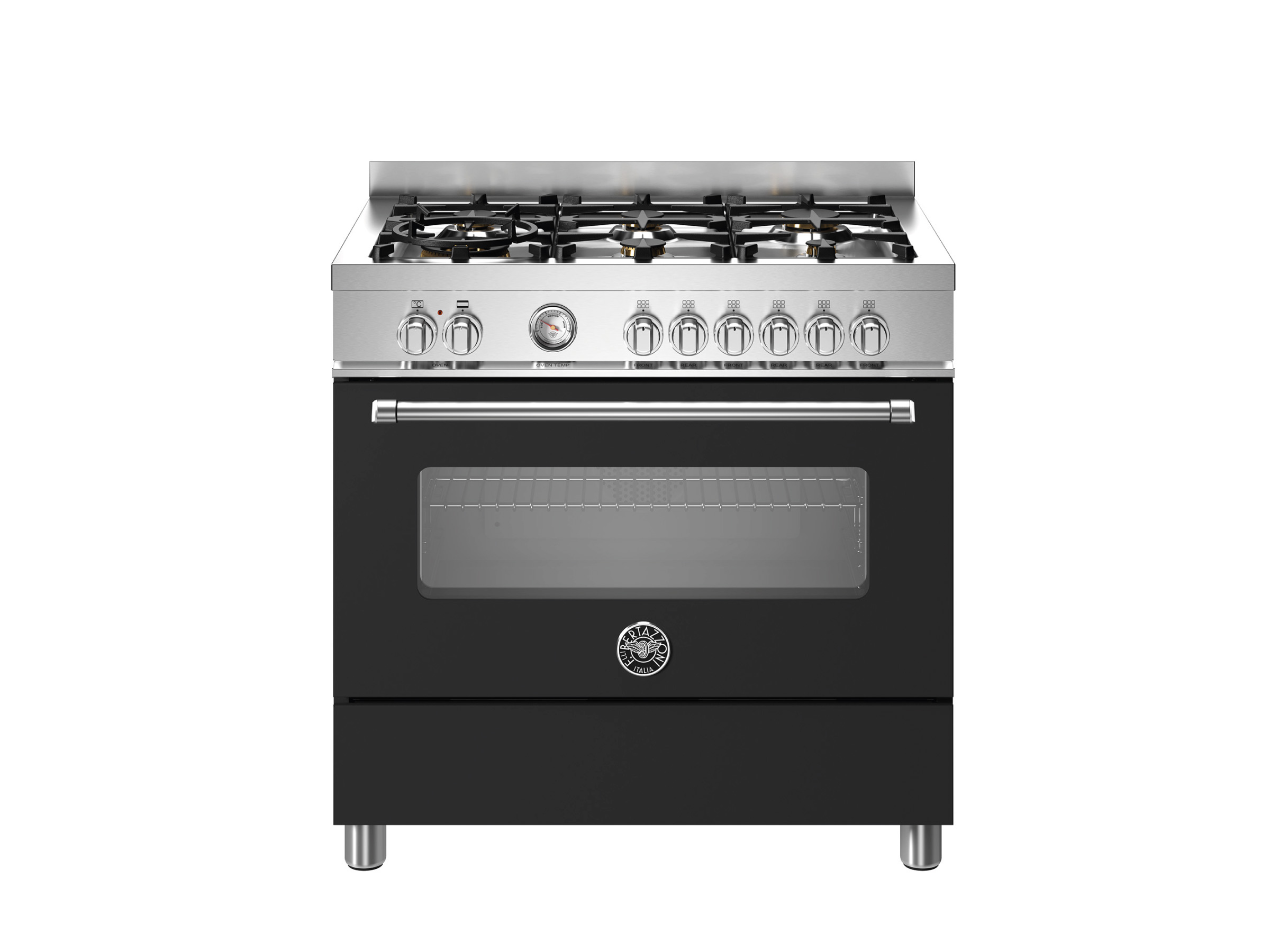 Cucina da 90 cm con 6 bruciatori e forno elettrico