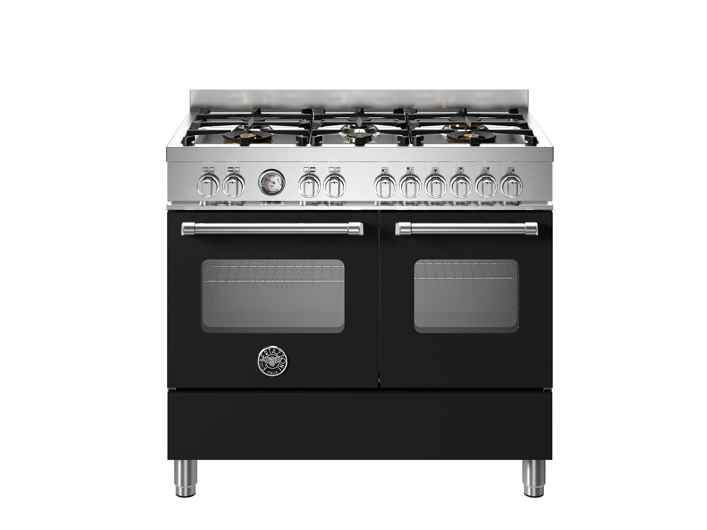 Cucina da 100 cm con 6 bruciatori e doppio forno elettrico