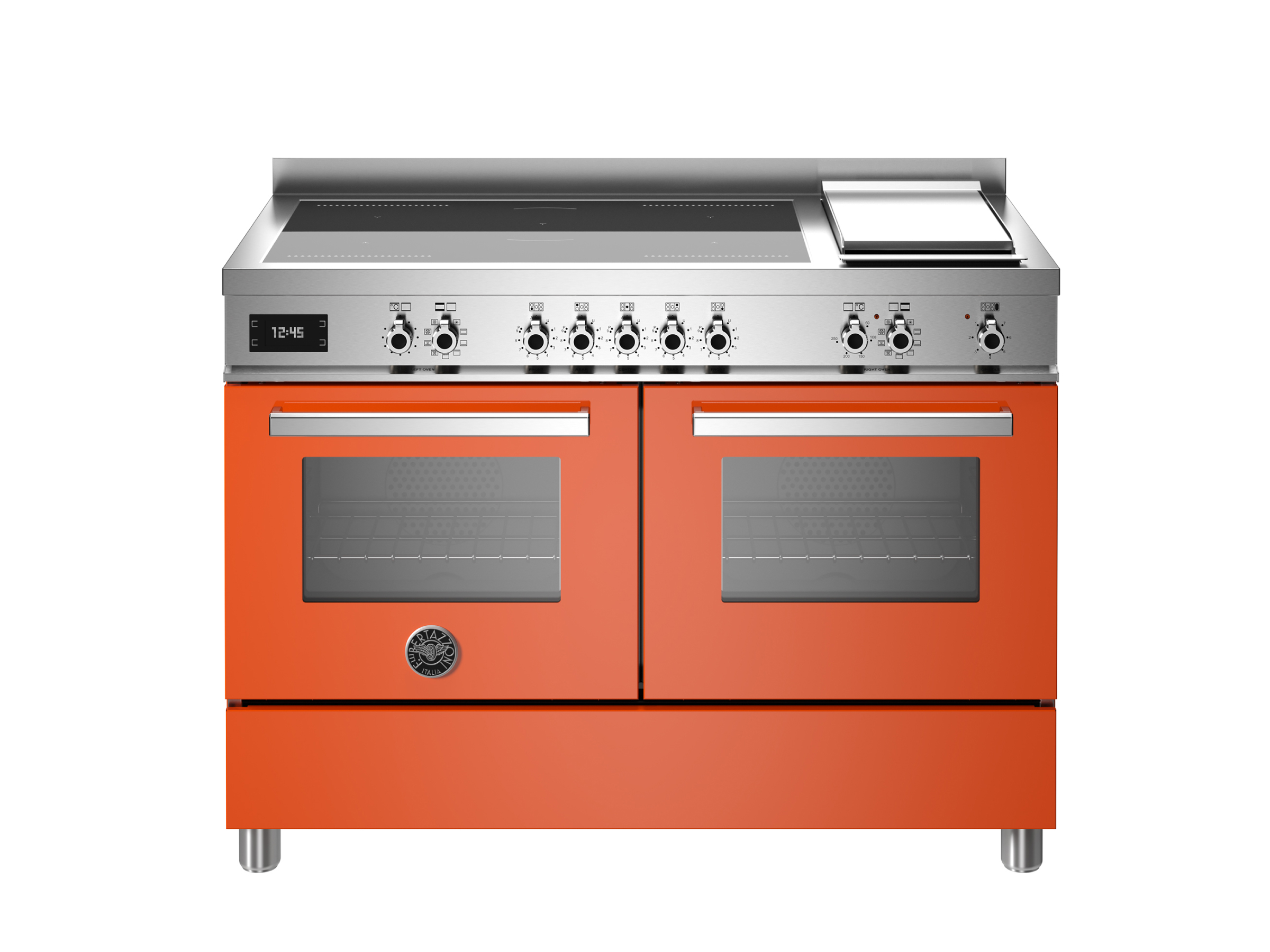 Cucina da 120 cm con piano a induzione e piastra, doppio forno elettrico
