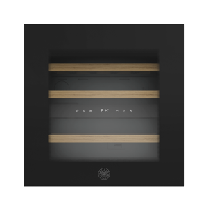 60 cm built-in wine cabinet (H 60), black glass