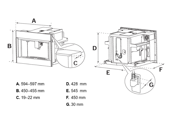 Macchina del caffè ad incasso h 45 cm, display TFT - immagine 8