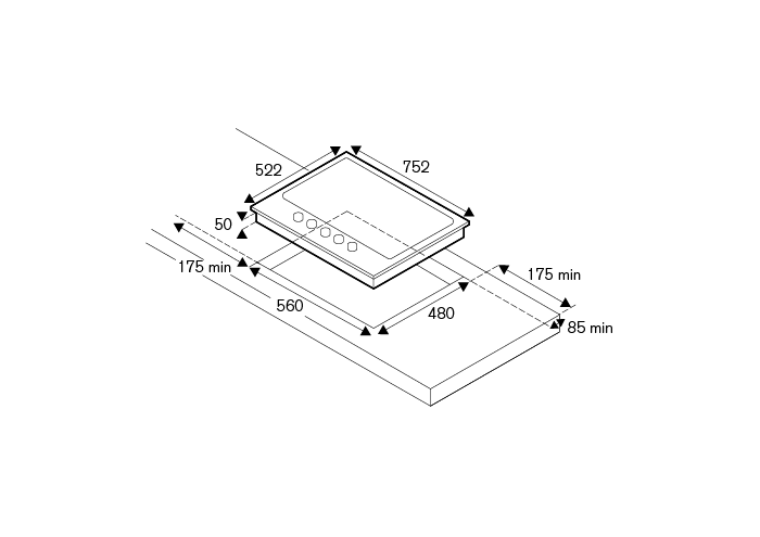 Piano cottura a gas da 75 cm con wok centrale - immagine 5