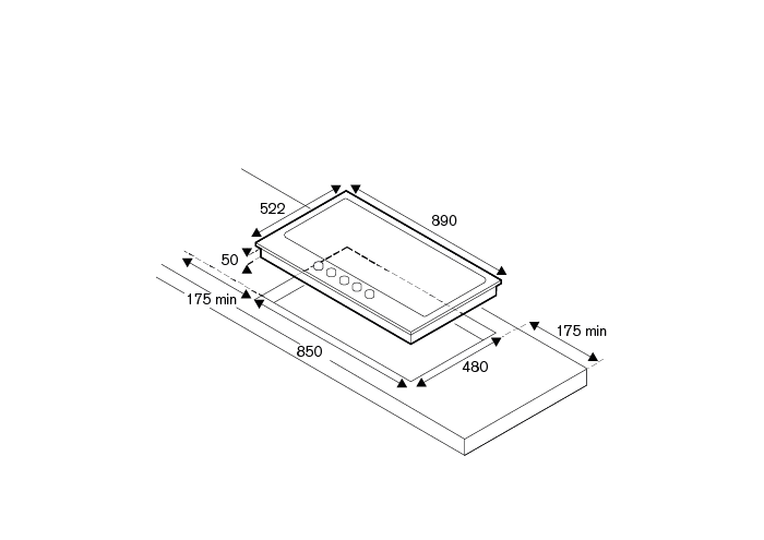 Piano cottura a gas in cristallo da 90 cm con wok centrale - immagine 12