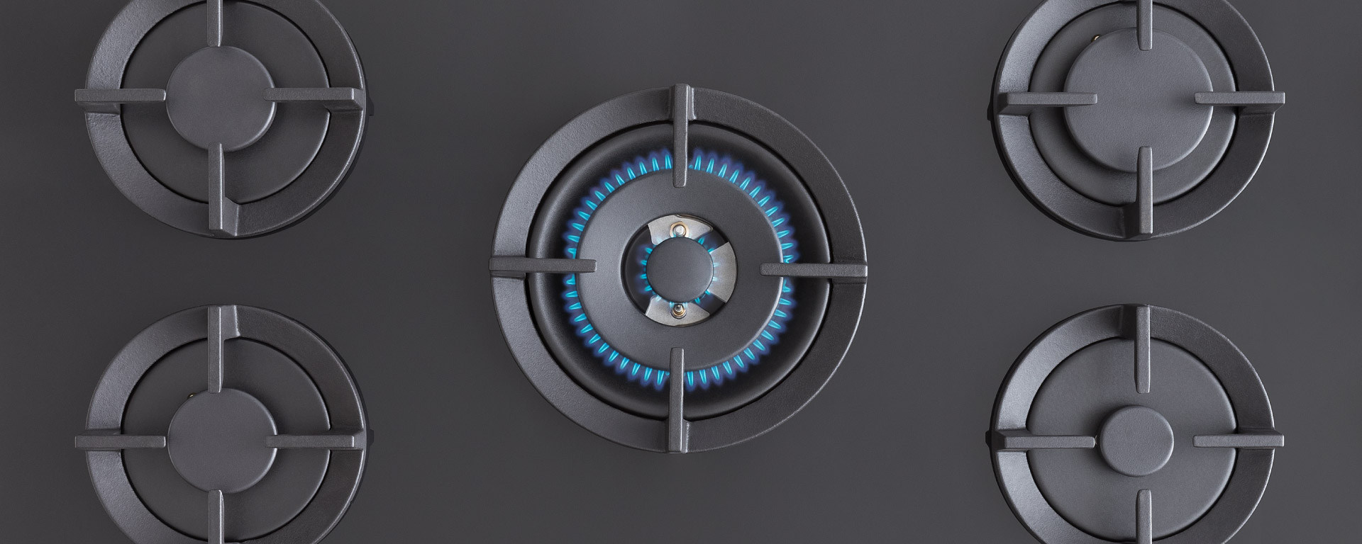 Piano cottura a gas in cristallo da 90 cm con wok centrale - immagine 6