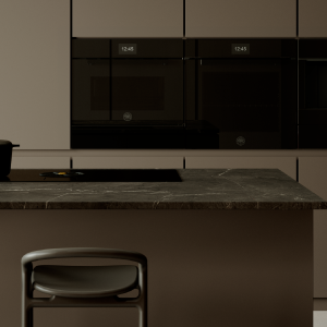 Forno Microonde combinato finitura vetro nero, display TFT