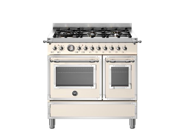 Cucina da 90 cm con 6 bruciatori e doppio forno elettrico